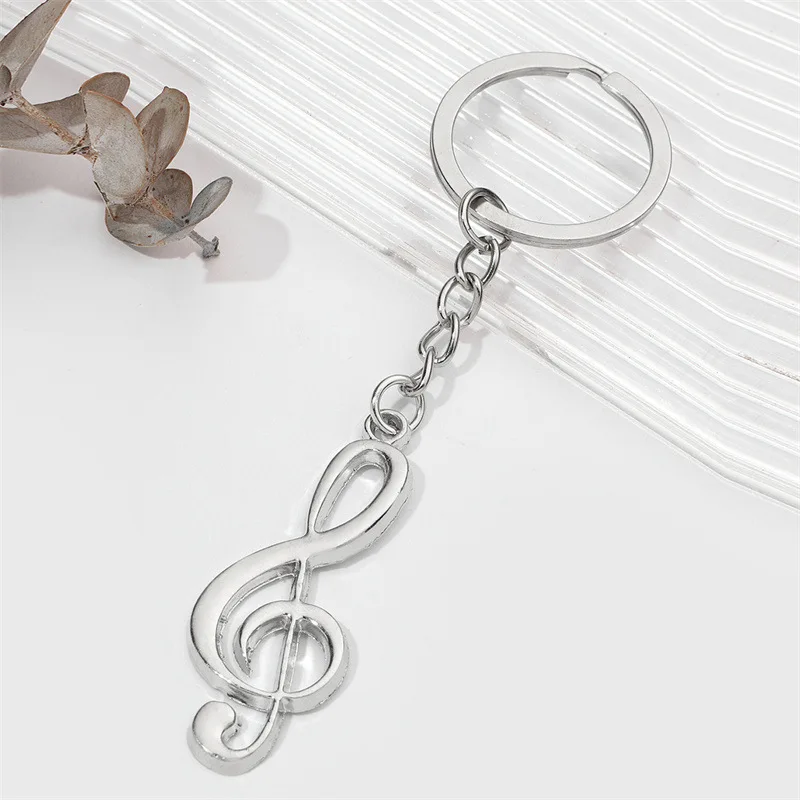 New keychain key ring musical note keyring for bag car metal music symbol key chains