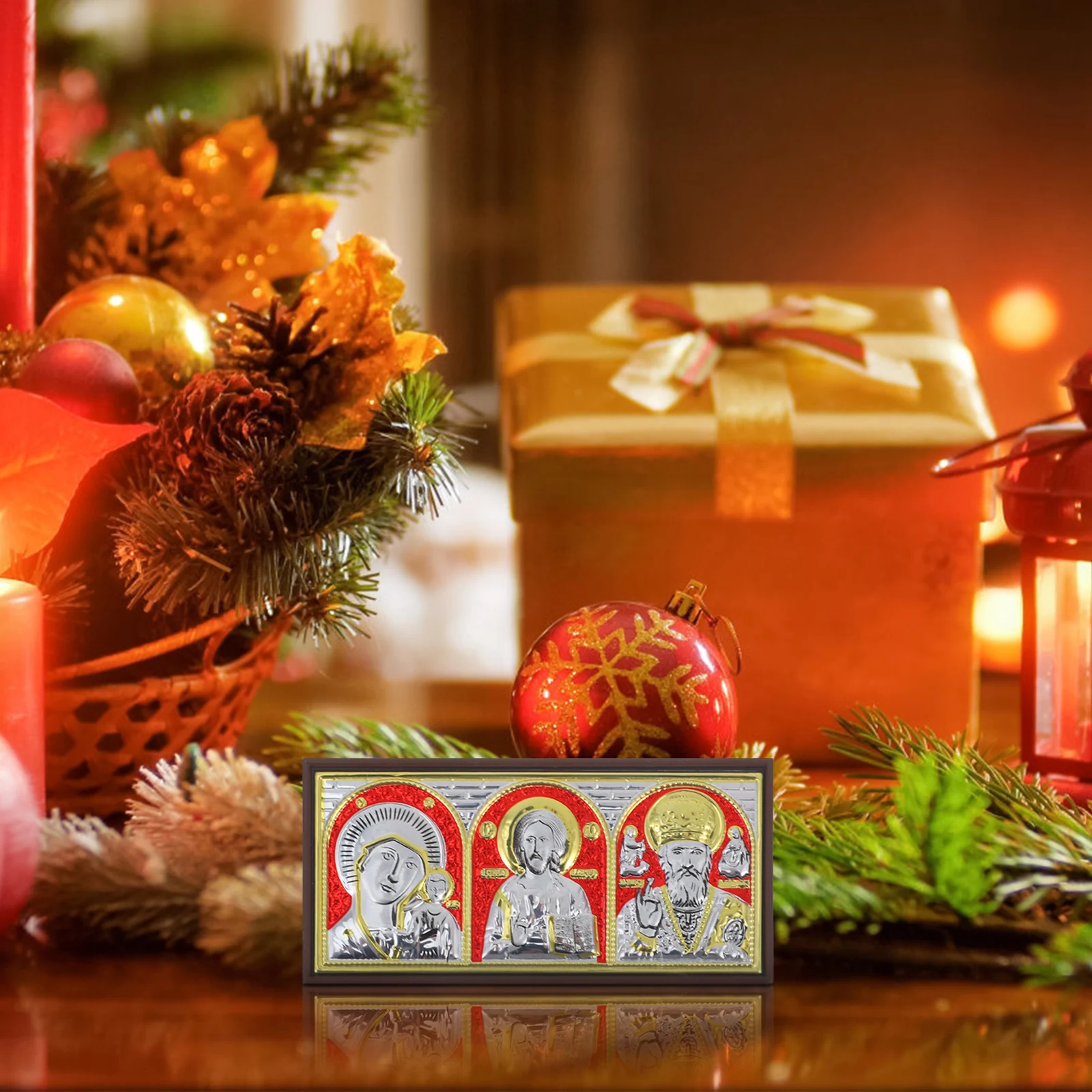 

Aluminum Foil Christmas Ornament Xmas Table Centerpiece Christmas Party Decoration Holiday Desktop Ornament Xmas Table Sign