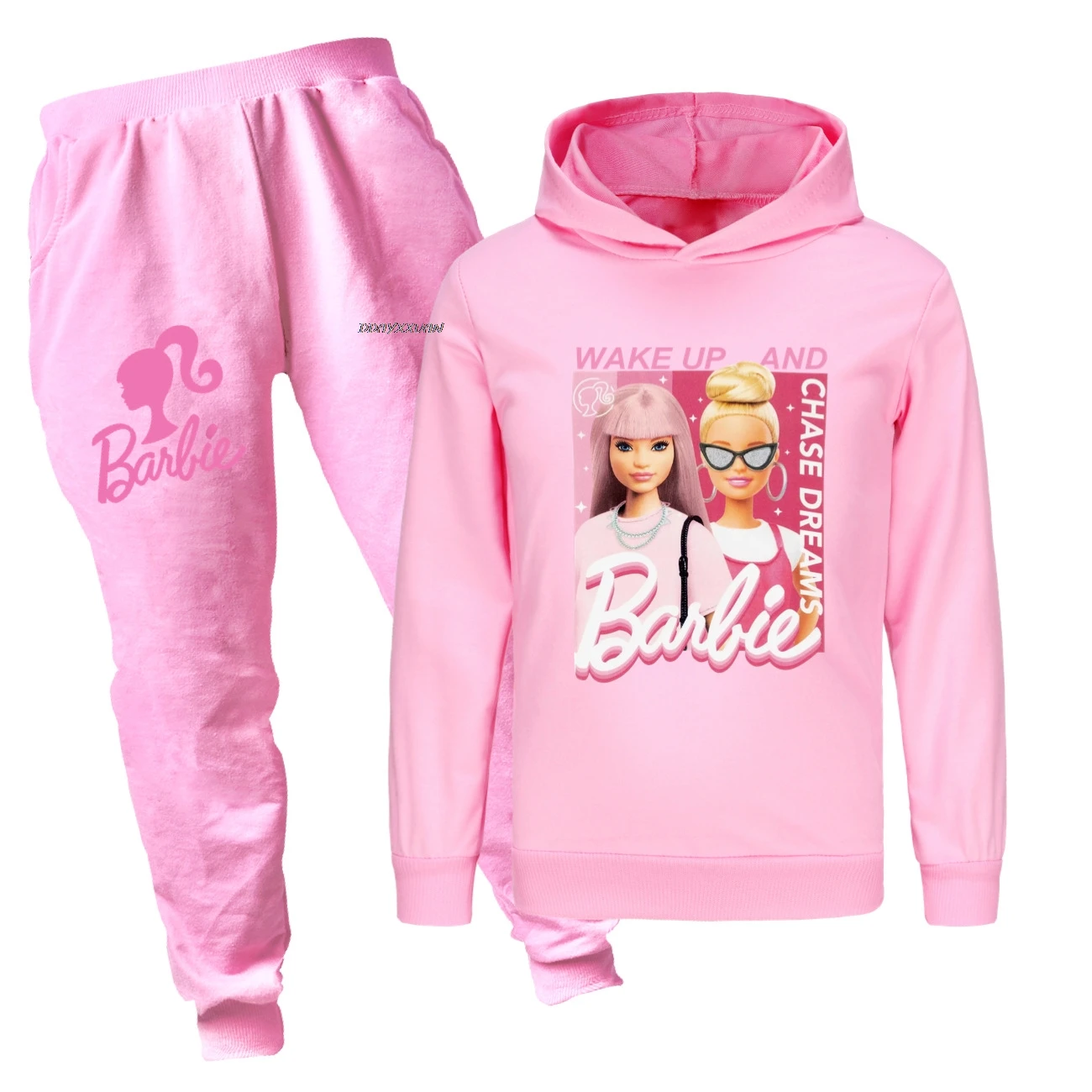 Barbie Clothes Kids Clothing Set Baby Girls Cartoon Hoodie Pants 2pcs Suits Children\'s Clothing Boys Tracksuits