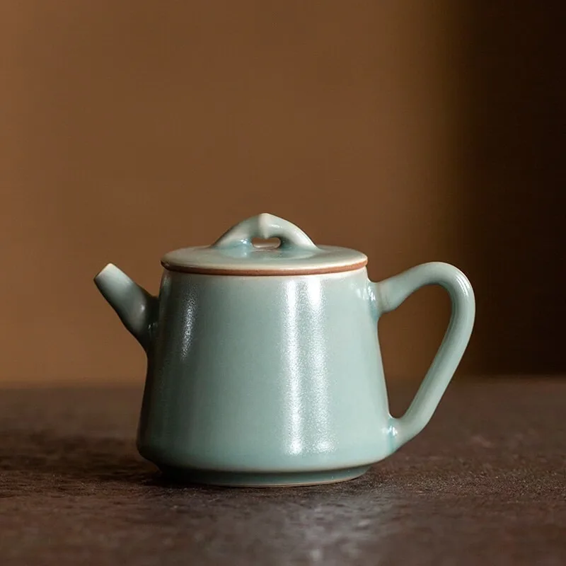 Kung Fu tea set Brewing teapot High-grade Ru kiln official single pot Retro filter small tea brewing teapot single
