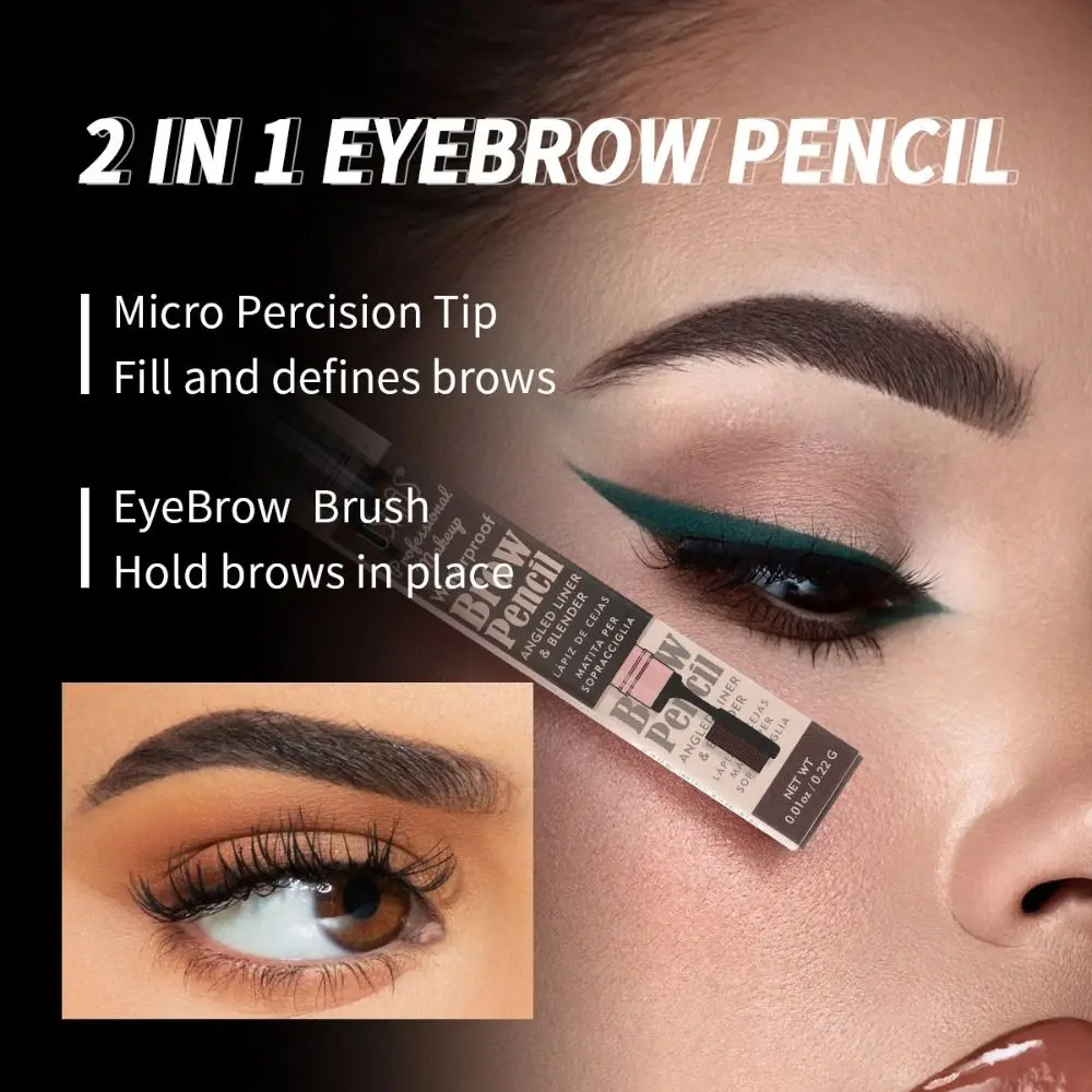 New Eyebrow Brush Double Head Eyebrow Pencil Waterproof Anti Sweat Eye Brow Brush Tint Non Easy To Fade Long-Lasting