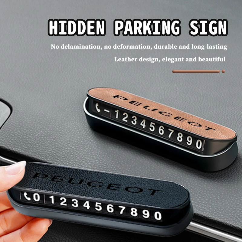 Tarjeta de estacionamiento temporal, pegatina con placa de número de teléfono, accesorios para automóviles para Peugeot Expert Rifter 206 307 308 3008 207 208