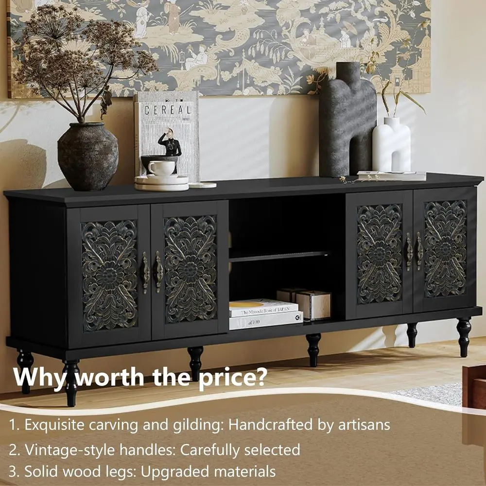 Vintage Carved TV Stand 2
