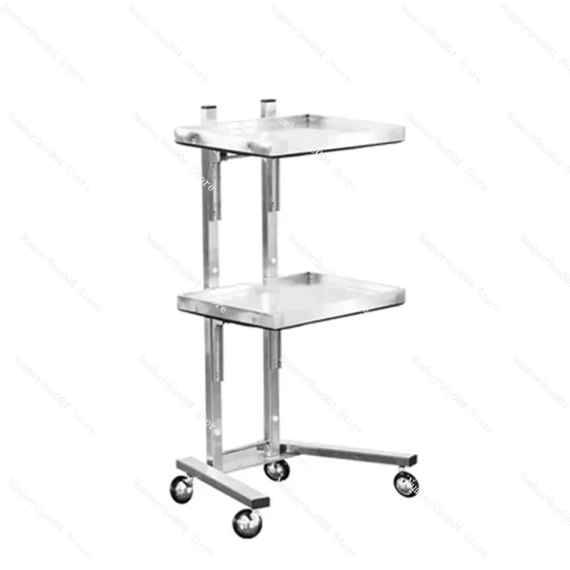 Hairdressing Stainless Steel Cart Japanese Two-layer Folding Beauty Hair Salon Tool Cart Beauty