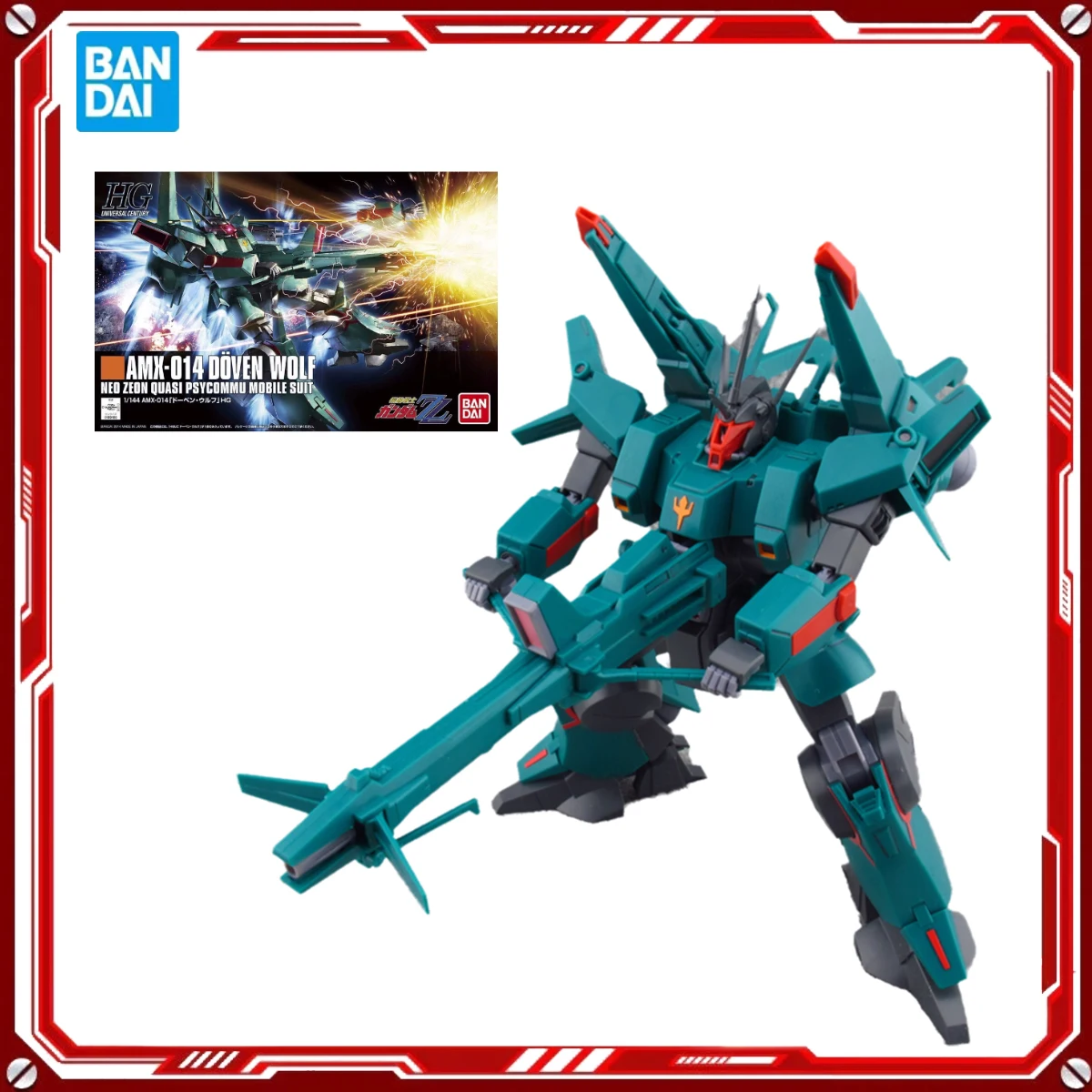 

Bandai Genuine Gundam Anime Model Kits AMX-014 Doven Wolf Gunpla Toys HGUC 1/144 Action Figure Assembly Model Gift F School