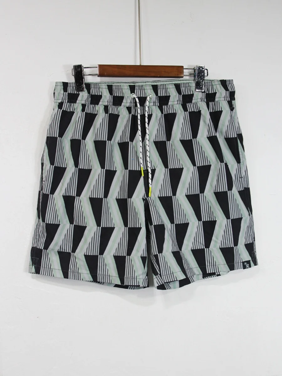 

Мужские летние пляжные орты Qui Dry, свободный крой, спортивная повседневная длина пять четвертей, модный бренд с модным рисунком