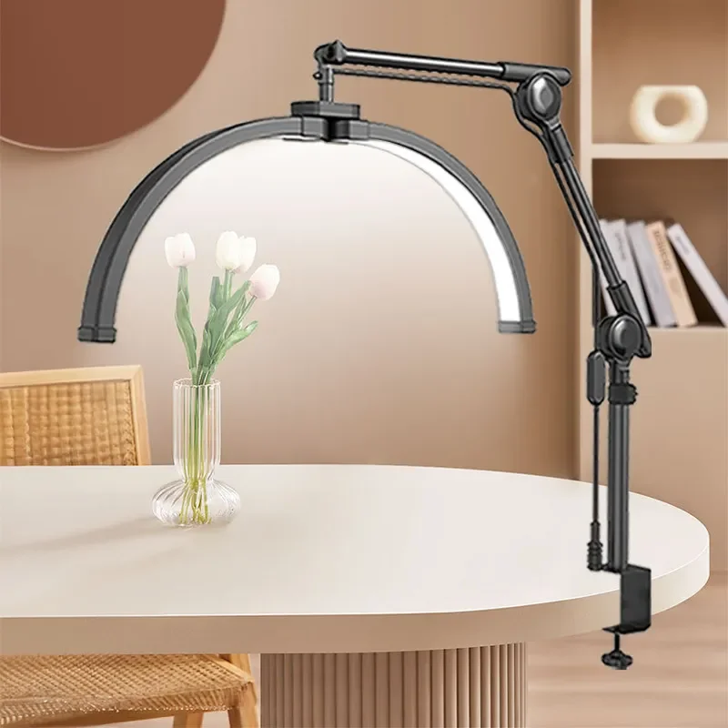 for 22 inch half moon manicure lamp and eyelash extension curing light with flexible robotic arm design for precise