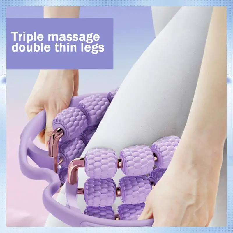 

ABHQ-1 PCS Clamp Leg Massager, Wheels Muscle Roller Massager Purple TPE With 18 Wheels 360 Degree Leg Neck Muscle Hand Arm Relax