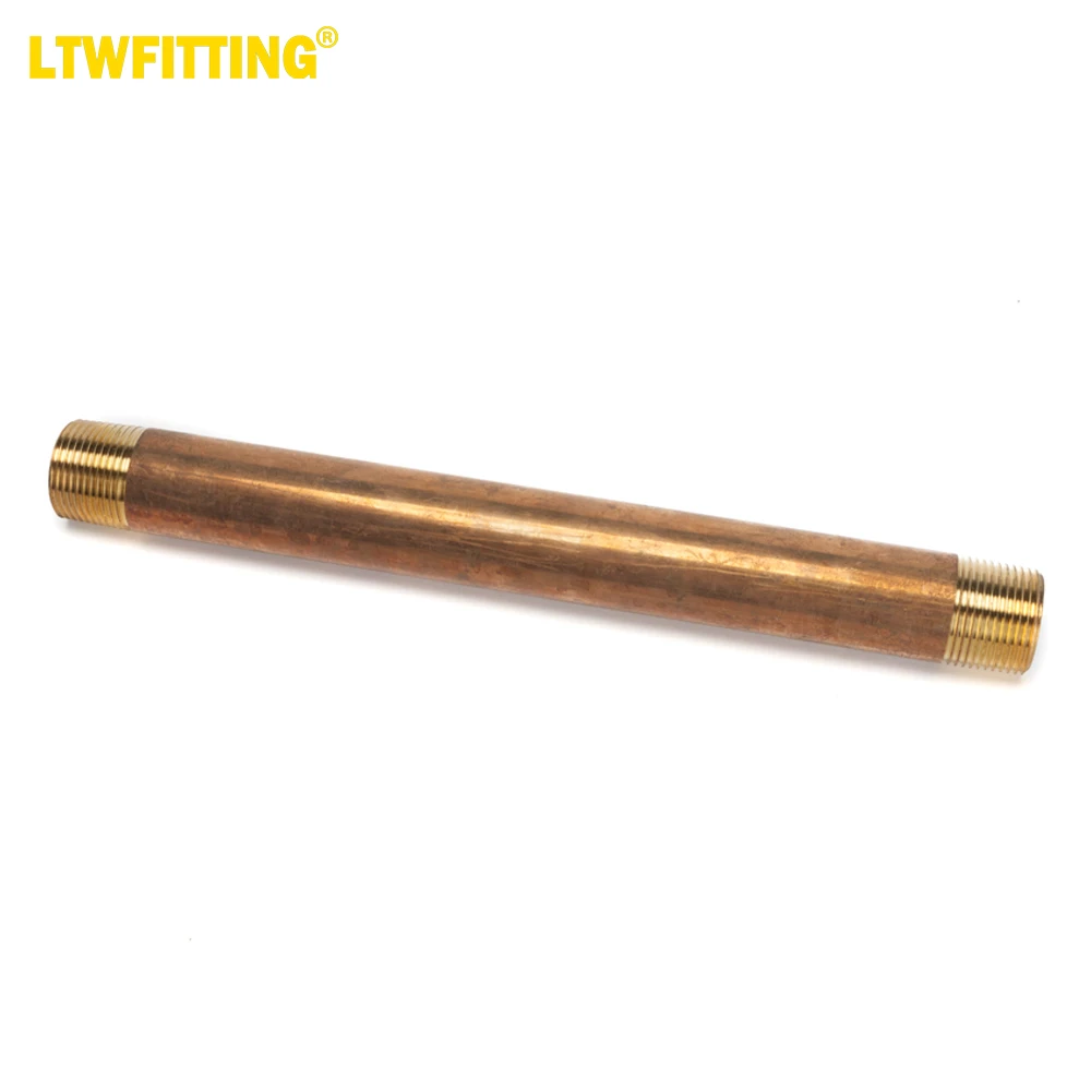 

LTWFITTING Brass Pipe 12" Long Nipple Fitting 1" Male NPT Air Water(Pack of 1)