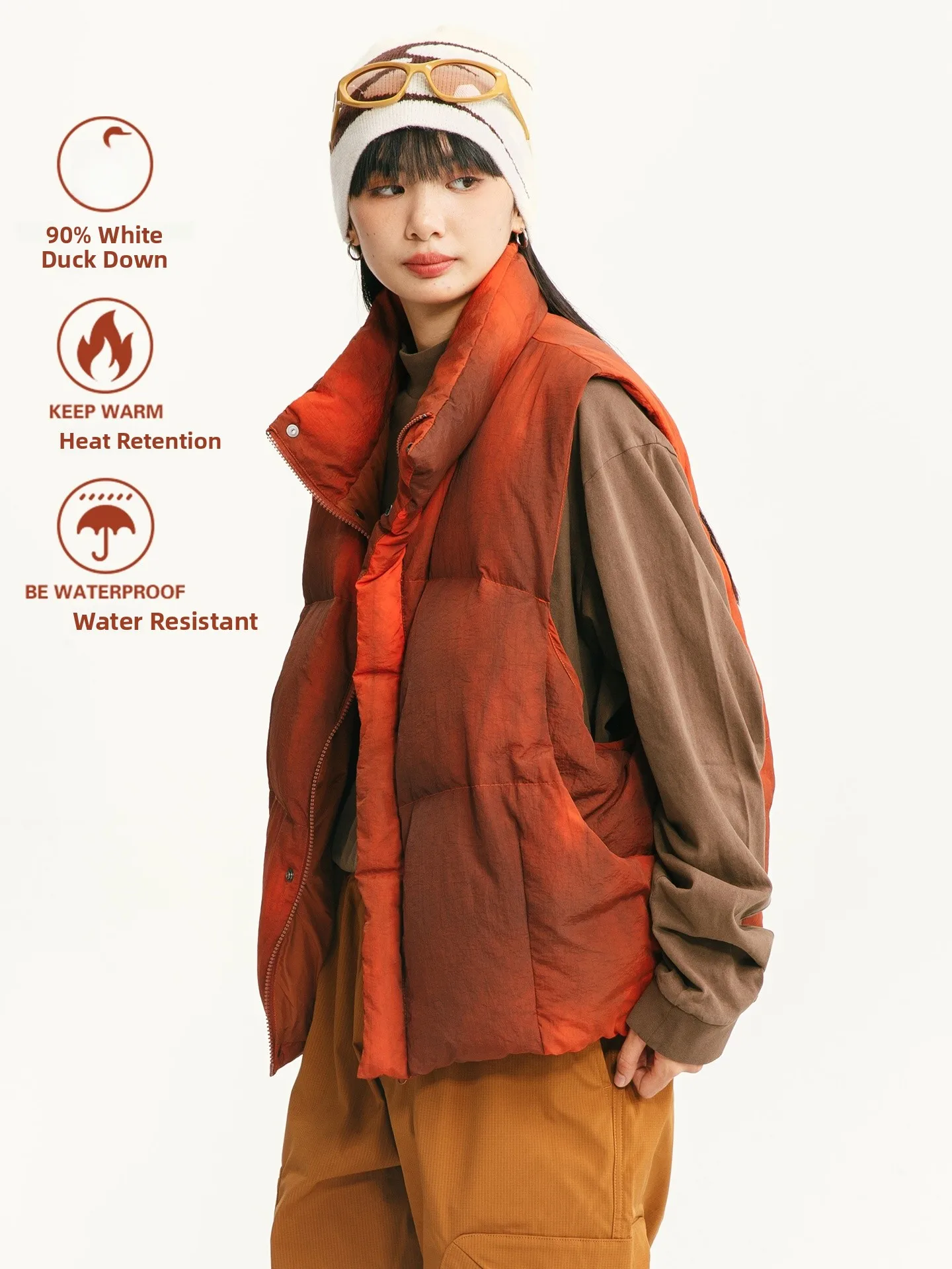 

Утепленный зимний жилет из нейлона с воротником-стойкой, на молнии, модный, для активного отдыха