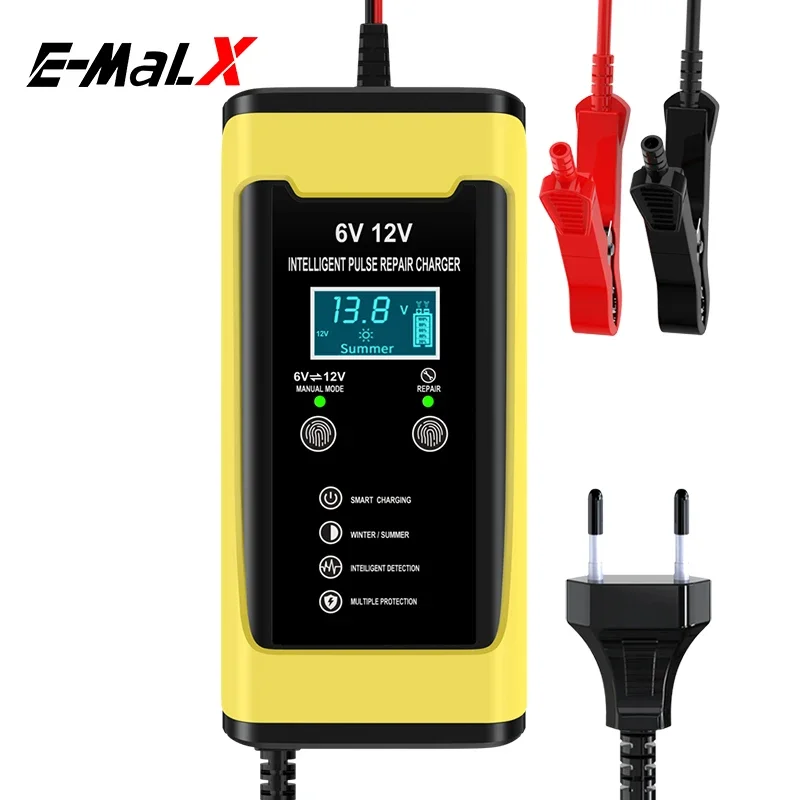 

Intelligent car battery charger 6V3A 12V6A and motorcycle lead-acid charger and intelligent pulse maintenance device