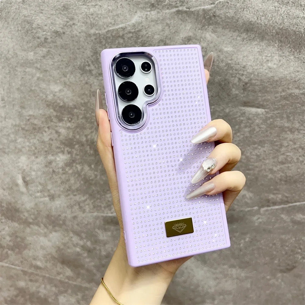 

1 роскошный блестящий чехол для телефона Girl Diamond Bling для Samsung Galaxy S25 Ultra S24 S23 FE S22 S21 Plus A55 ZFLIP 6, высококачественный чехол