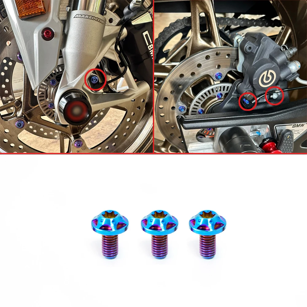 FLAWELSSTI Gr5 التيتانيوم الترباس الجبهة قرص فرامل خزان النفط الجانب غطاء مسند القدمين الترباس لسيارات BMW S1000RR 2012-2018