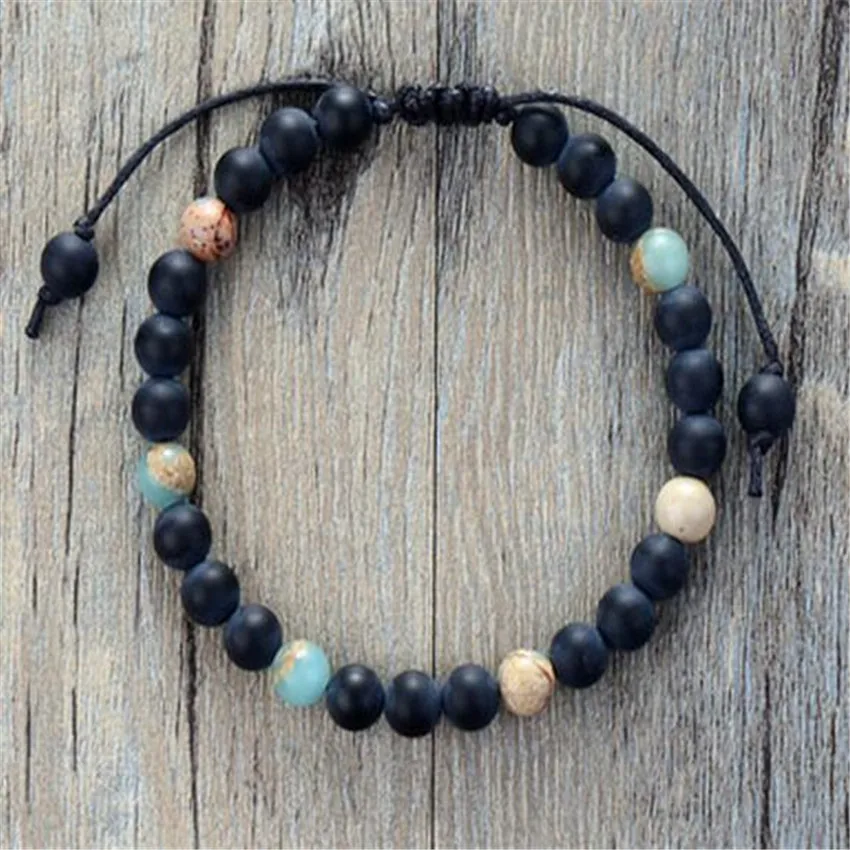 

8mm Imperial Jasper Wooden Beads Bracelet 7.5 inches Wear Cuff Party Karma Women Bohemian Jewelry Lovers Unique Charm Prayer