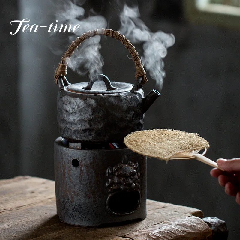 

Stoneware Charcoal Stove Tea Brewing Pot Single Japanese Teapot Household Kung Fu Tea Teaware Large Capacity Tea Making Device