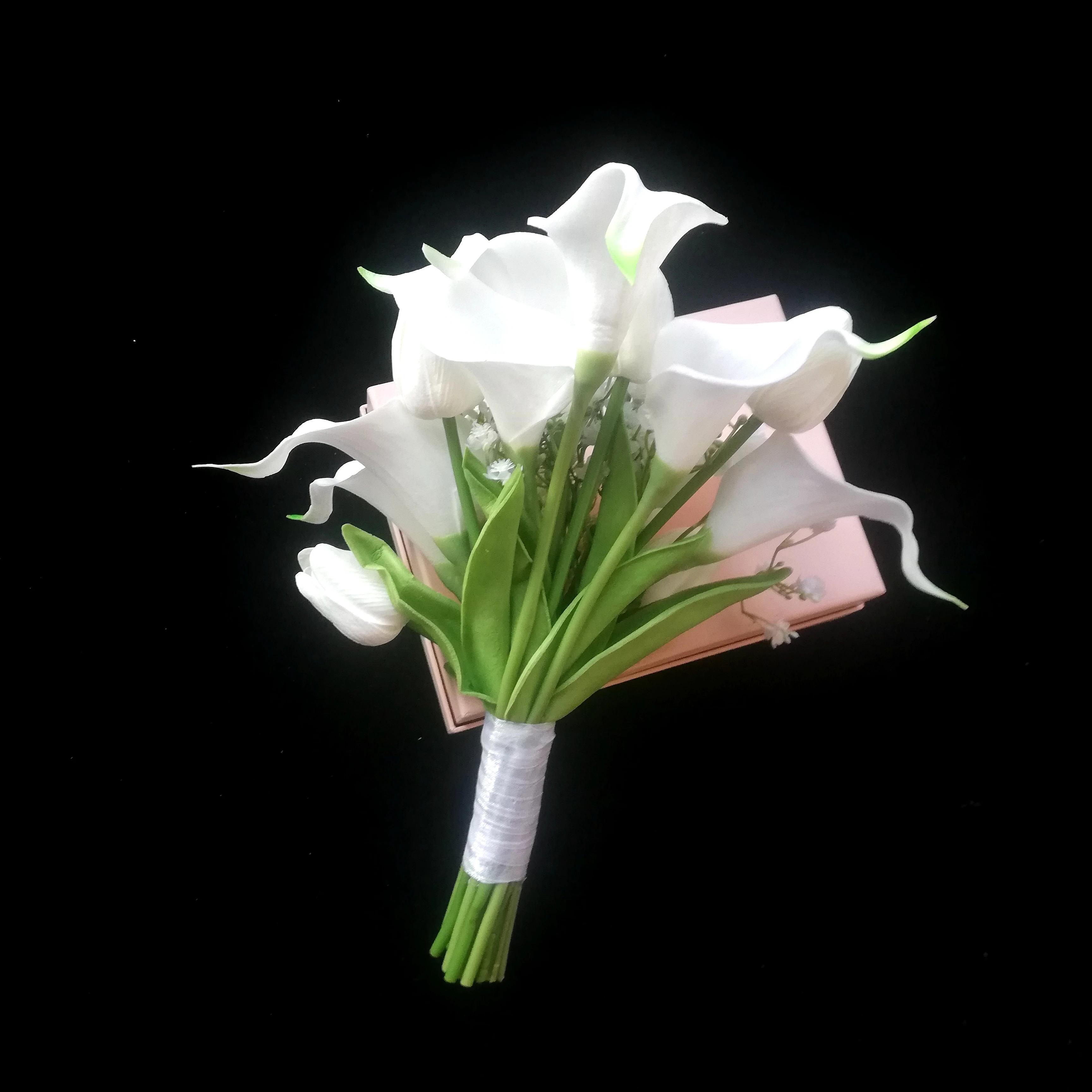 Whitney – Bouquet de mariage classique, lys Calla blanc avec tulipe, Bouquet de demoiselles d'honneur, fleur artificielle de mariage, WB16117, 2022