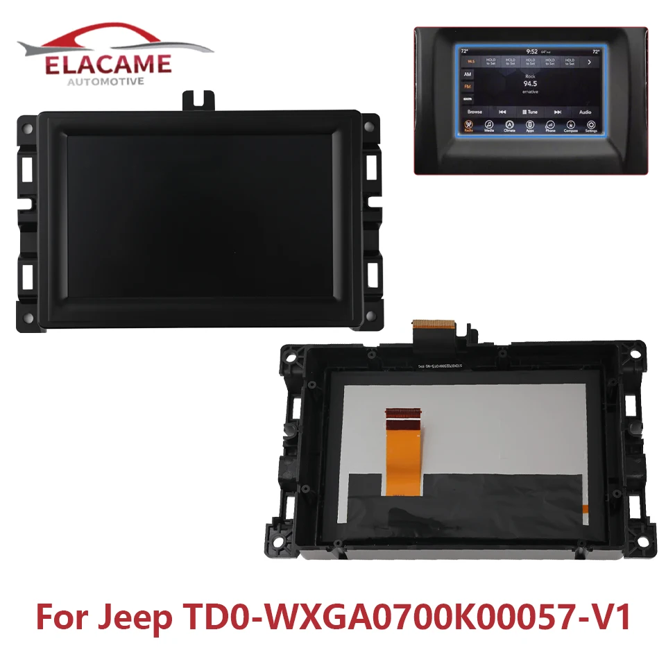 

7 inch LCD Touch Screen Display For JEEP Compass 2017-2022 TDO-WXGA0700K00033-V2 TDO-WXGA0700K00057-V1 Car Radio Parts