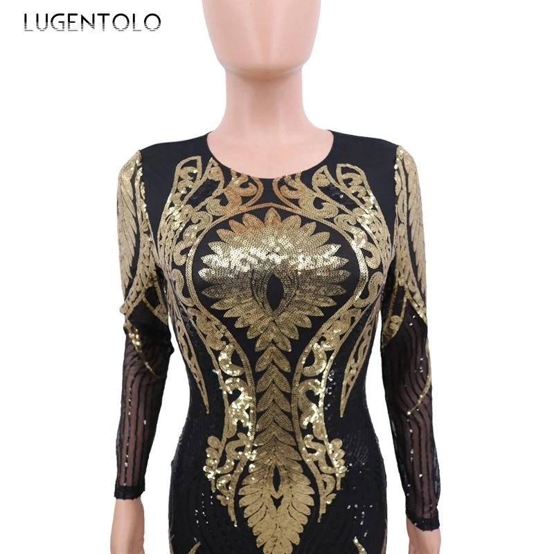 Sexy Gold Sequin Jumpsuit Women Bodycon Overalls Glitter Bandage Rompers Elegant Party Club Rompers lady Fashion Jumpsuits - Image 6