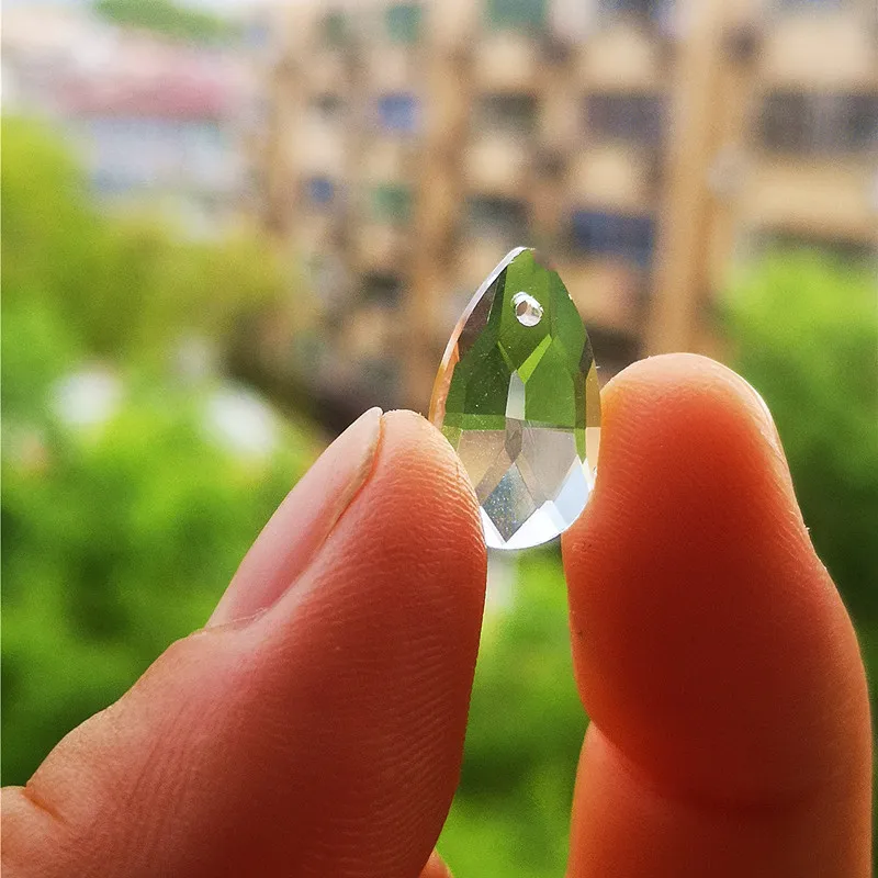 Hot Selling 100pcs/lot 16mm K9 Clear Crystal Chandelier Faceted Pointed Pear Drops Glass Lighting Part For DIY Window Suncatcher