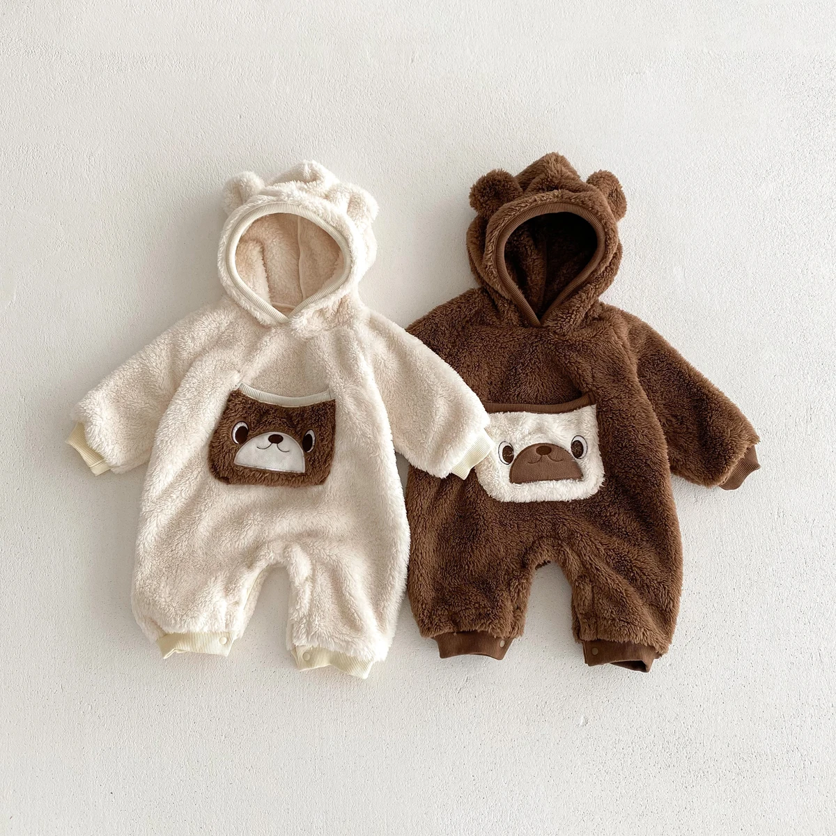 Autumn and Winter Baby Boys Girls Romper Infant Thickening Warm Jumpsuit with Hat 0-2 Years Old Newborn Baby Bodysuit