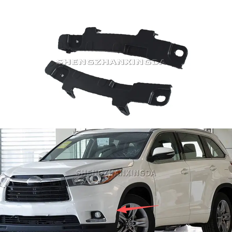 

2 шт. подходят для Toyota Highlander 2014-2019, кронштейн переднего бампера, детали крепежного кронштейна 525350E050, 525360E030