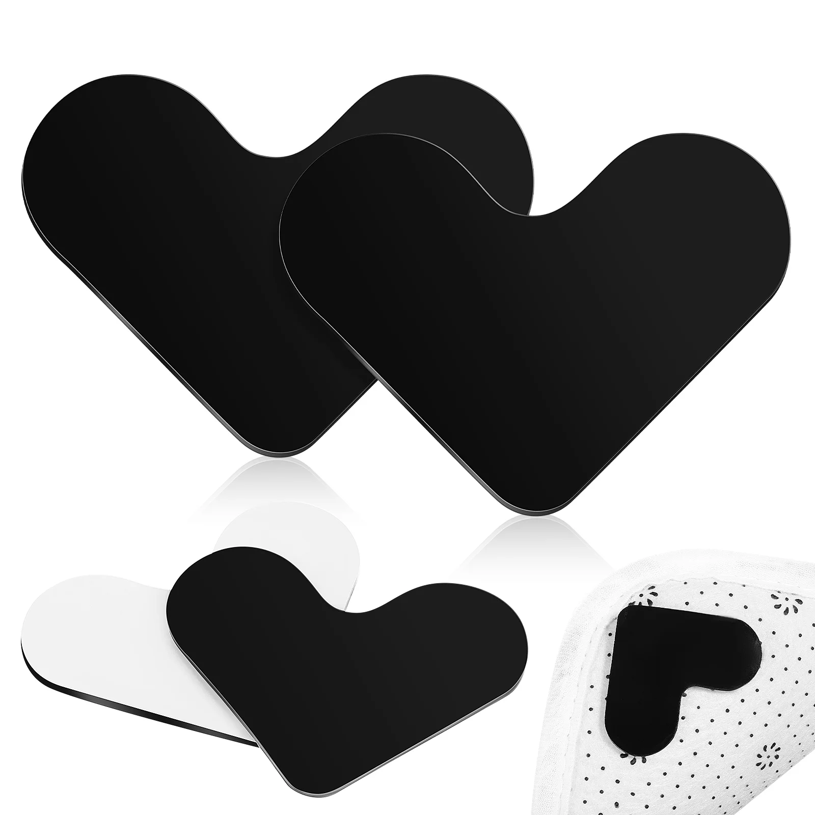 

4 Pcs Heart-shaped Carpet Tape Washable Area Rugs under Non Slip Pad Pu Hardwood Pads for Floors