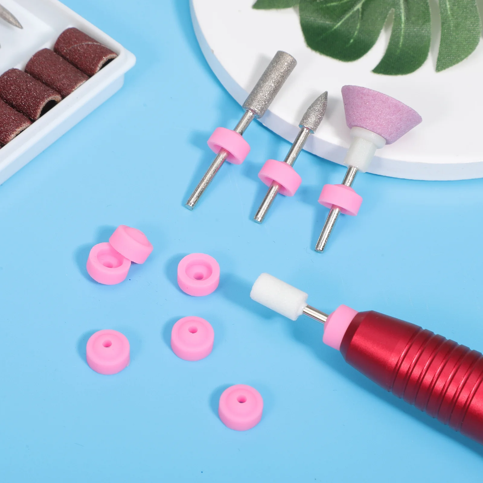 10Pcs Nail Art Tools Dust Covers Protective Caps Dustproof Nail Polishing Machine Heads Manicure Tool Protective Caps