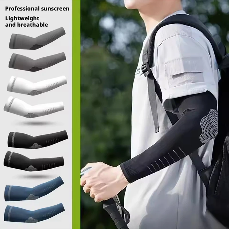

Men's Ice Silk Sun Protection Sleeves UV Protection Loose Cooling Arm Sleeves for Summer Outdoor Sports Cycling