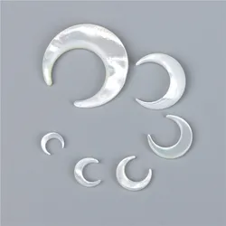 Natural Mother of Pearl Charm Sea Shell Beads Moon White Black Shell Pendant DIY Jewelry Making Necklace Earring Accessories