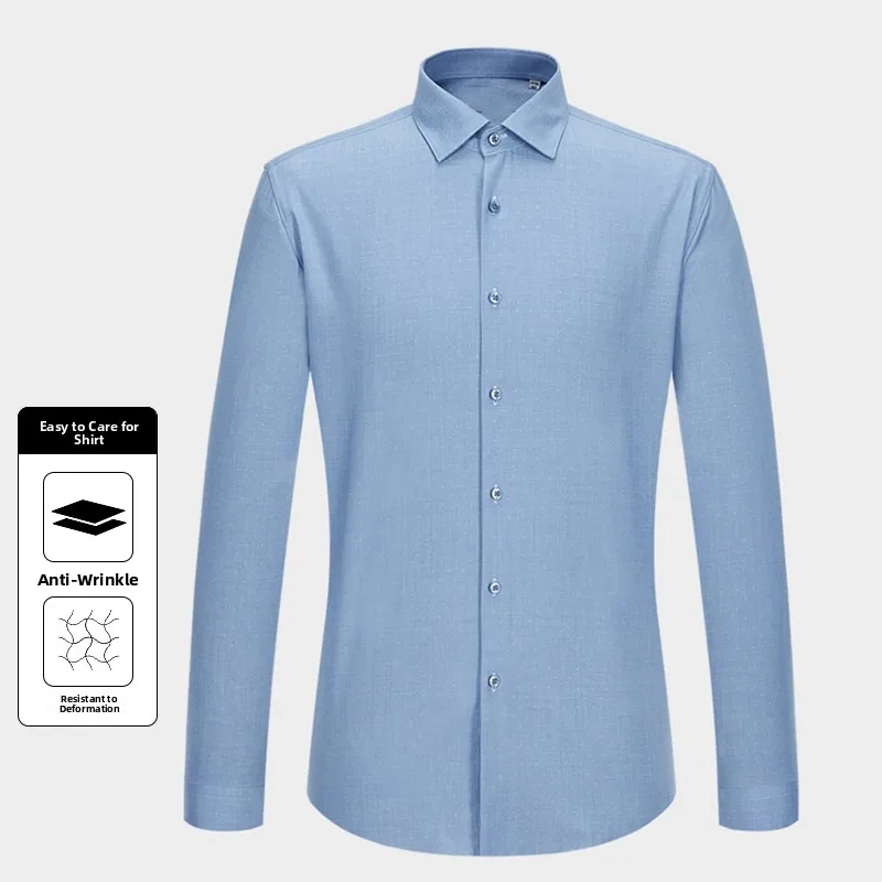 

Elegant Patterned Long Sleeve Comfortable Pure Color Sharp Collar Formal Shirt for Men Spring Autumn Season Fashionable Busin...