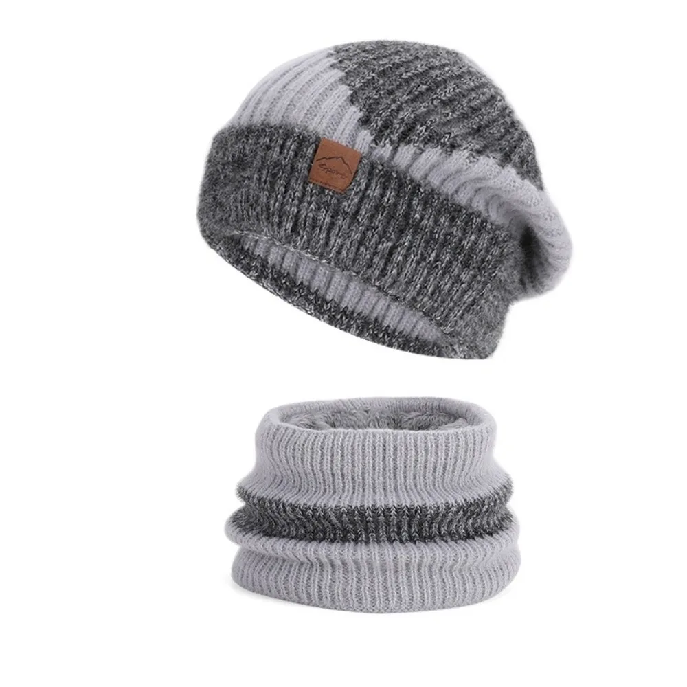 

soft Winter Beanie Hat Scarf Set Thicken Thermal Protection Thermal Knit Cap Fleece Lined Stylish Design Warm Wool Hat