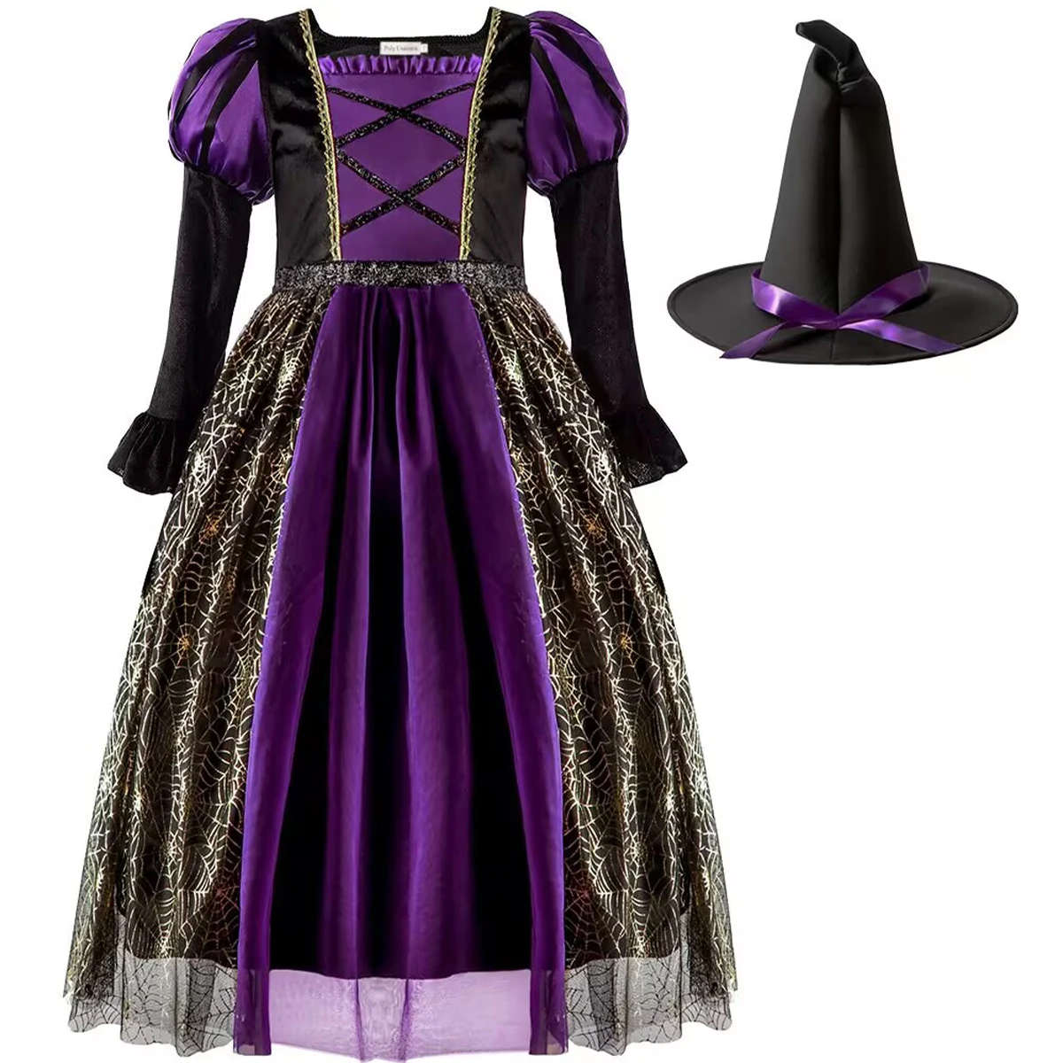 Girls Witch & Vampire Costume – Kids Role Play Dress Up Outfit for Halloween, Carnival & Party