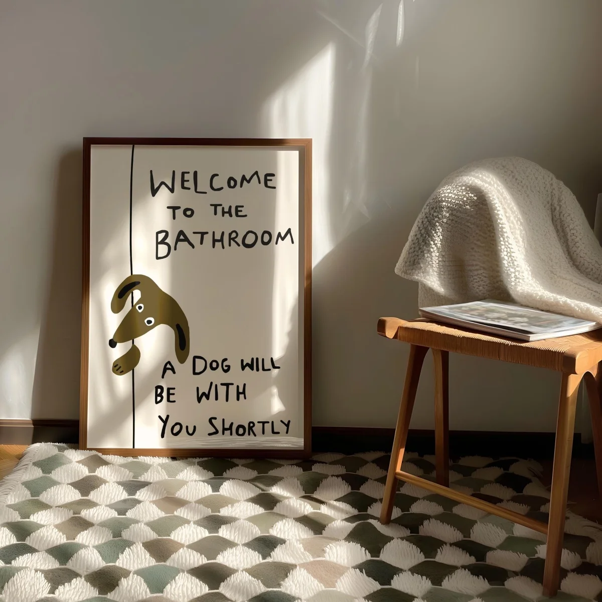 Funny Cute Dog Quote Canvas Prints Poster Modern Minimalist Aesthetic Art Prints Wash Room Bathroom Wall Art Home Decor Poster