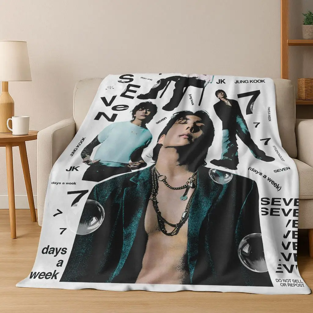 ثلاثية الأبعاد Kpop Jeon Jung Kook Jk JIMIN ستار الفانيلا بطانية لينة بطانية دافئة لغرفة النوم غرفة المعيشة السرير السفر التخييم نزهة هدية #1