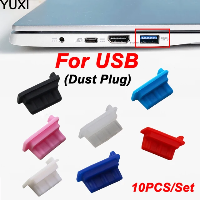 YUXI 10szt USB Dust Plug Charger Port Cover Cap USB Hole Plug USB Master Dust Cap Silicone Dustproof Protector Tablet PC Notebook