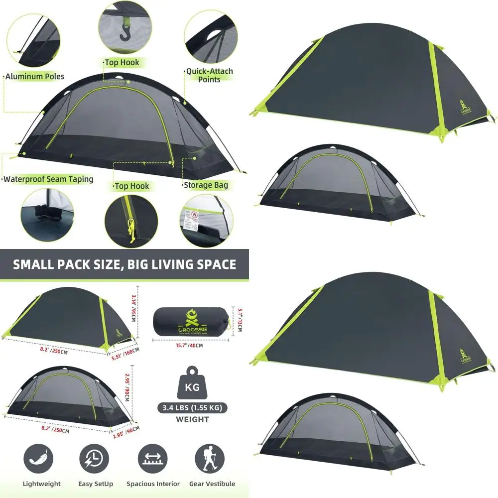 

Легкая водонепроницаемая одноместная палатка для кемпинга, походов и активного отдыха на природе