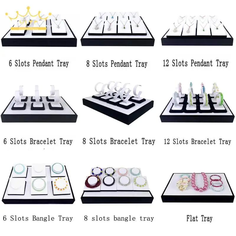 

Поднос для демонстрации ювелирных изделий 35*24 см, черный бархат и белая кожа, многоцелевой органайзер, лоток, кольцо, браслет, держатель для хранения часов