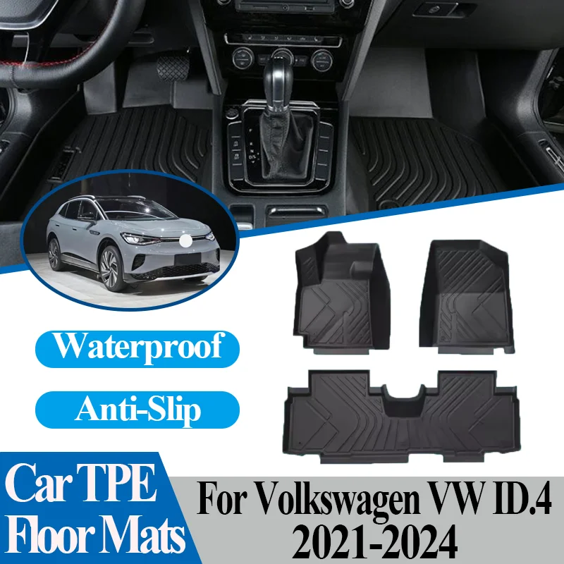 

TPE Material Car Floor Mats For Volkswagen for VW ID.4 2024 ID.5 GTX Pro 2021-2023 Foot pad Cover Carpet Pad Foot Pad Anti-slip