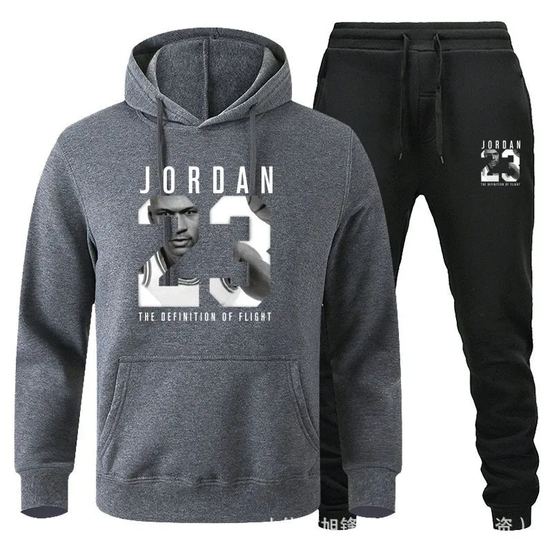 Men's 2024-2025 Oversized Hooded Sweatsuit Set Warm Fleece Lined Pullover Top and Pants Matching Outfit for Winter