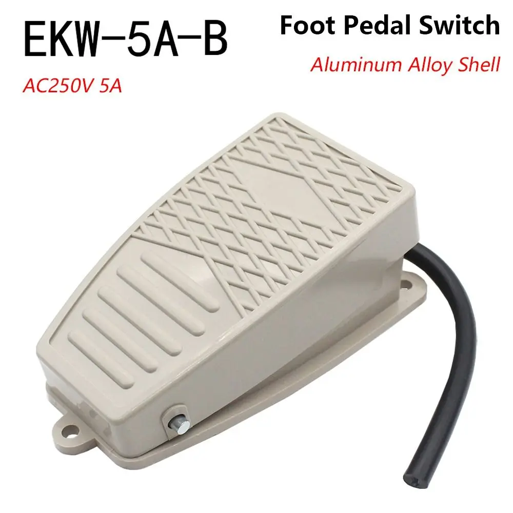 1Pcs EKW-5A-B FS-2 Foot Pedal Switch 5A Aluminum Alloy Momentary Foot Switch AC250V SPDT Momentary Foot Controller Switch