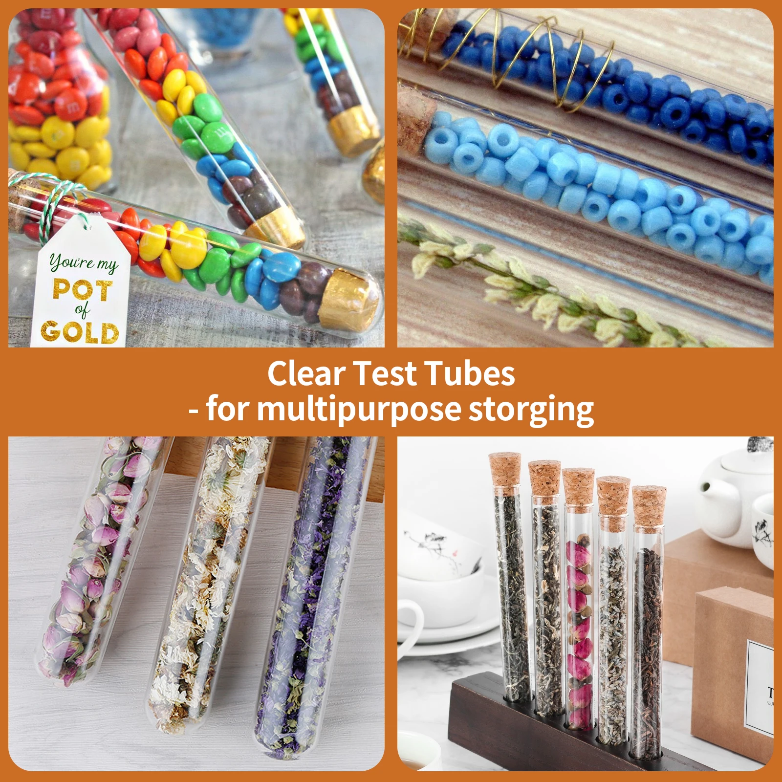 8Pcs Test Tubes Bottom Laboratory Tube Liquid Containers Wedding School