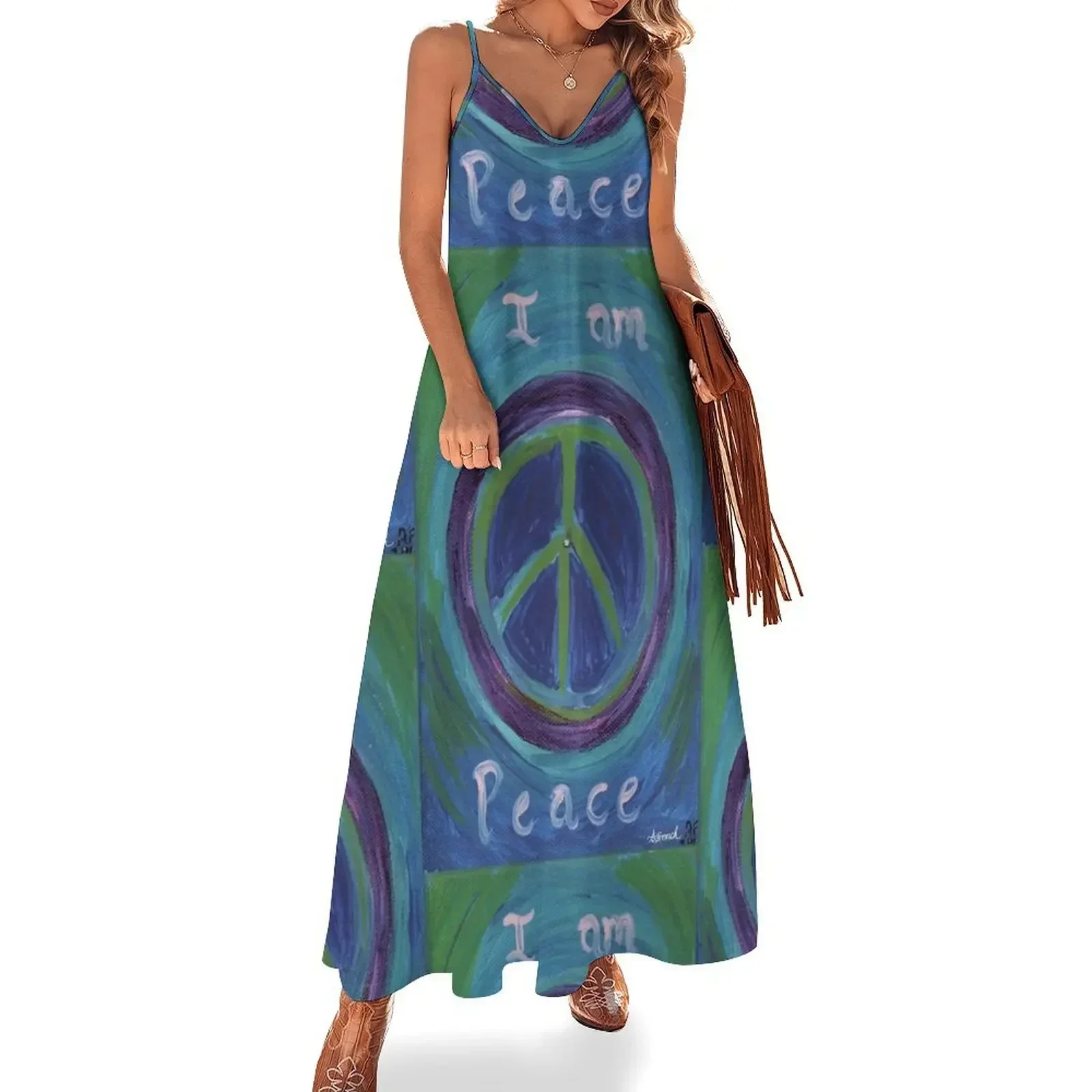 

I Am Peace Sleeveless Dress cocktail dresses dress Woman's evening dress