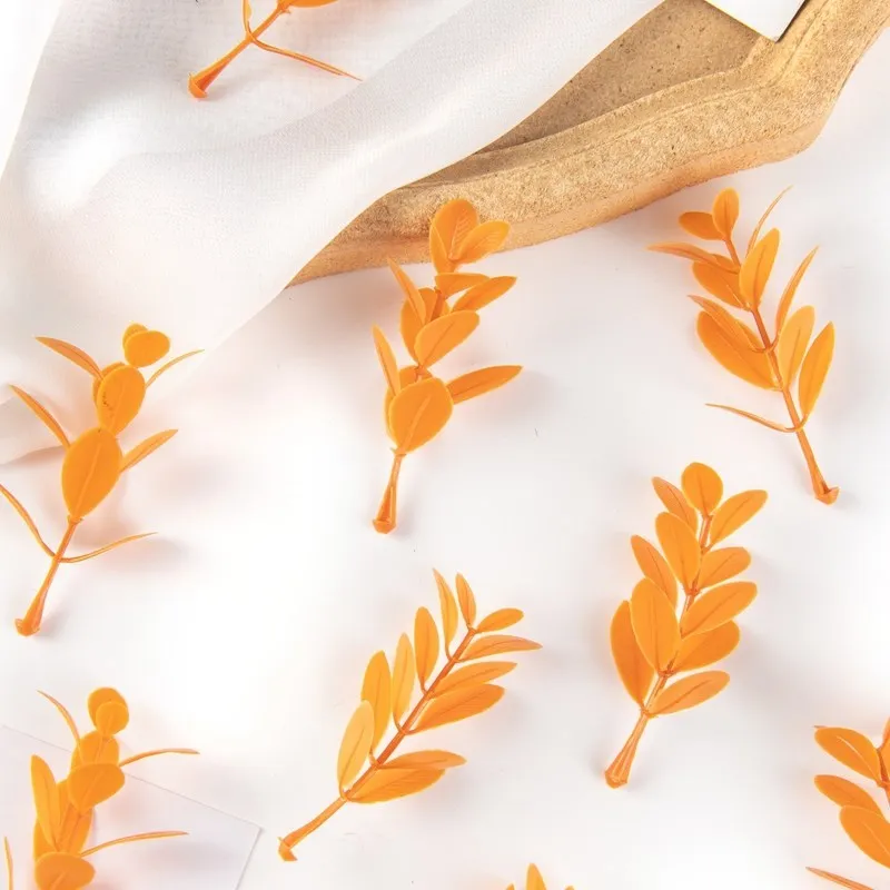 50PCS Künstliche Pflanzen Blatt Hochzeit Party Home Decor Zubehör Diy Kuchen Candy Box Girlande Weihnachten Dekorative Blumen Kranz – Detail 6