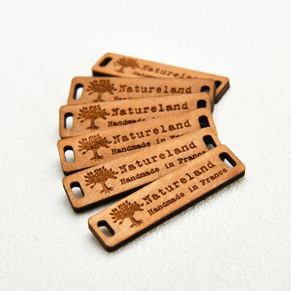 

3mm Eco-Friendly Wooden Labels - Laser-Cut Custom Tags for Clothing, Home Decor, Hats, Gloves, Crafts & DIY Gifts, (12.5x50mm)