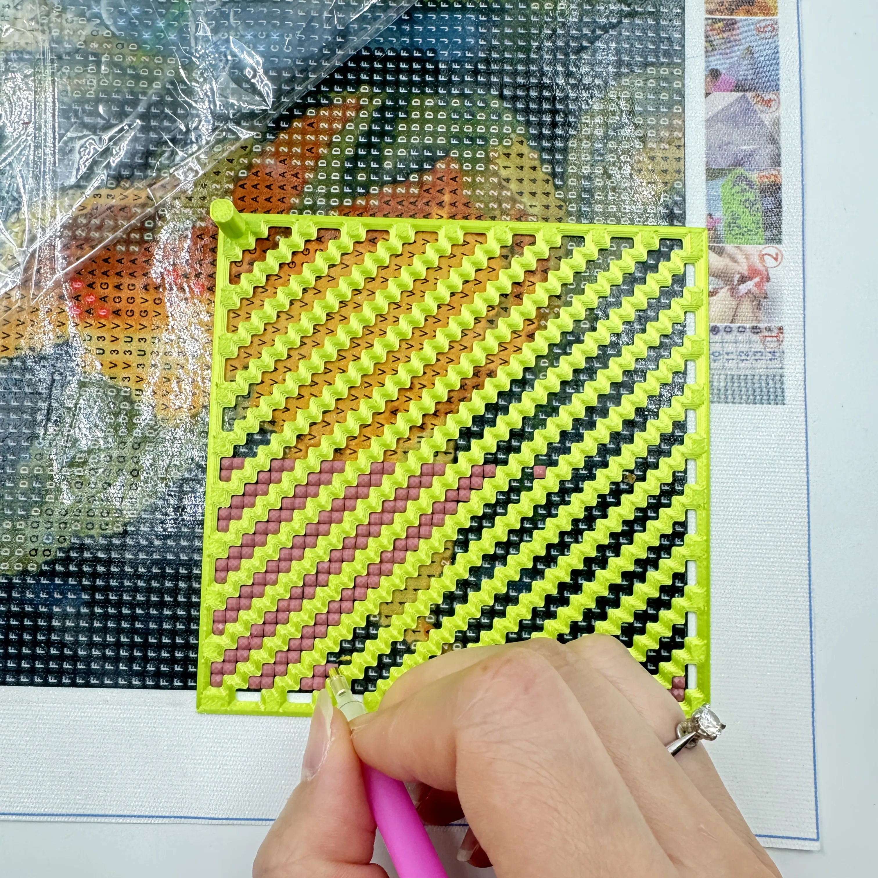 1PC Diamond Painting Stepped Ruler Square Drill Alignment Tool Helps Align Diamonds and Canvas Diamond Painting Tool Kit