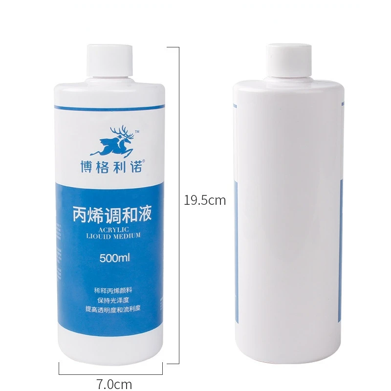 500ML Acrylic Blending Liquid Large-capacity Professional Art Supplies Milky White Acrylic Paint Thinner Painting Props