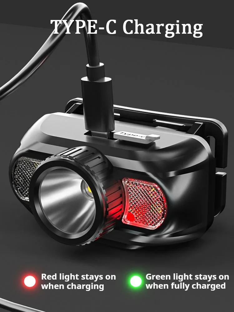 

Super Bright Headlamp USB Rechargeable - Sensor Head Light for Outdoor Fishing Camping