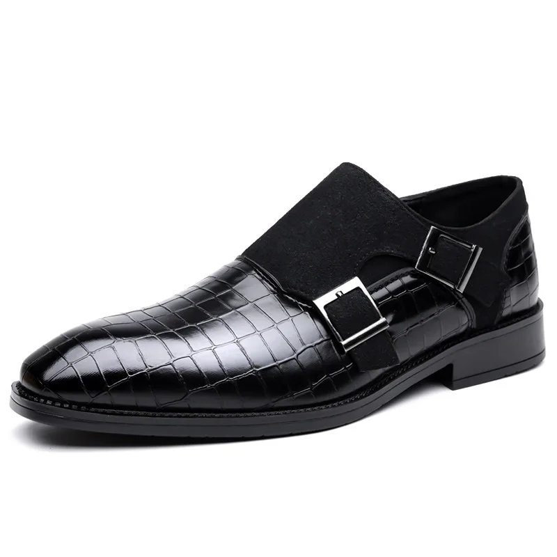 

2026 New Big Size Leather Shoes for Men Fashion Buckle Designer Business Casual Shoes Male Spring Autumn Wedding Shoe Man