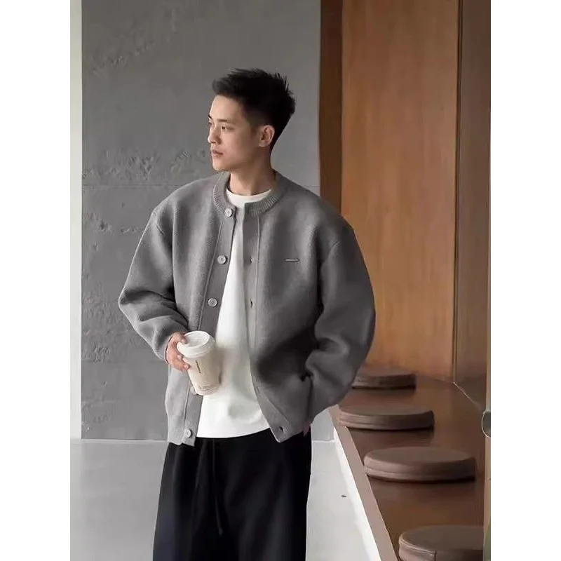 

Men's Knitted Cardigan Casual round Ne Warmth Spring Autumn Winter Loose Fit Versatile Sweater Comfortable Breathable