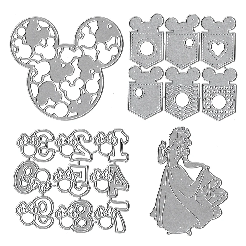 Carbon Steel Cutting Die Disney-licensed Princess Mickey Mouse Winnie the Pooh Snow White Elsa Numbers